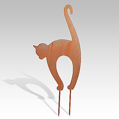 Metallfigur Katzenbuckelkatze Gross Metallfiguren Metall