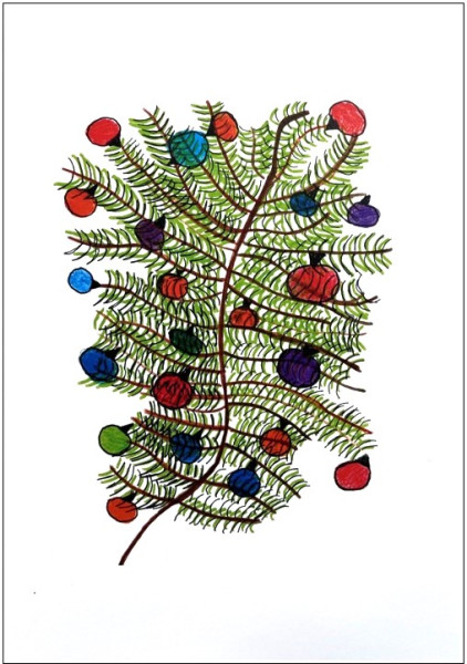 Kunstkarte Weihnachtszweig