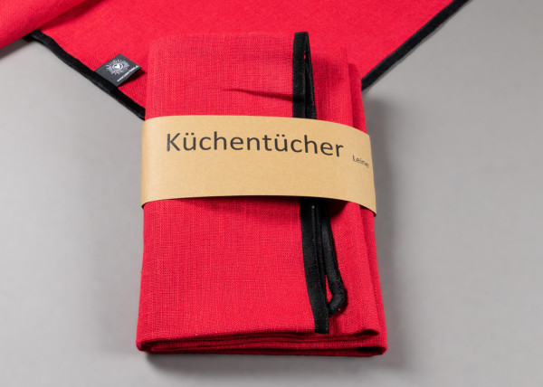 Küchentuch Leinen rot