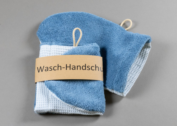 Waschhandschuh türkis / hellblau
