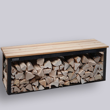 Bänkli mit Holzlager | Zubehör | Alles für den Grillanlass | Brühlgut Shop